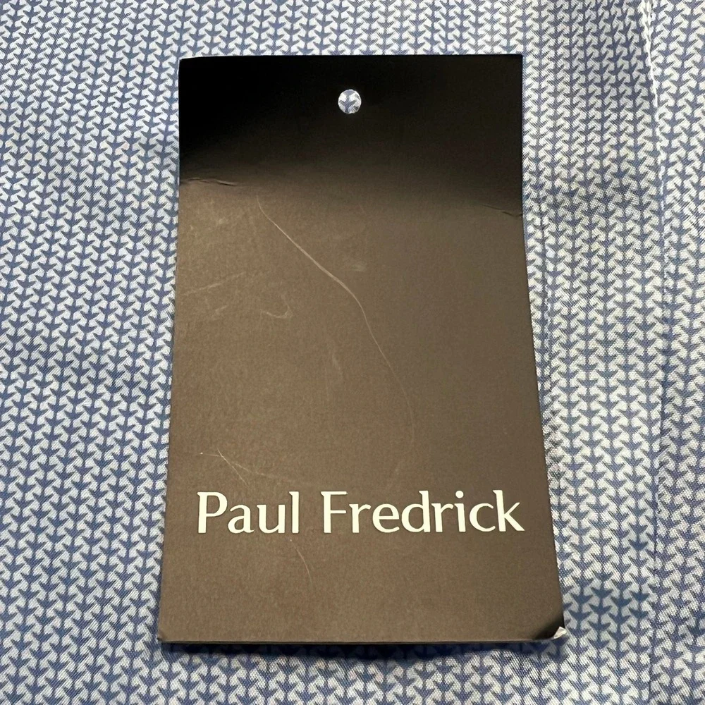 Paul Fredrick Suit Jacket Men 50R Blue Pinstripe Double Breasted RPW300J Wool